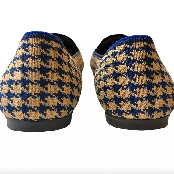 ROTHY'S The Loafer Sapphire & Camel Houndstooth Check Round Toe Flats Loafers - Picture 7 of 12